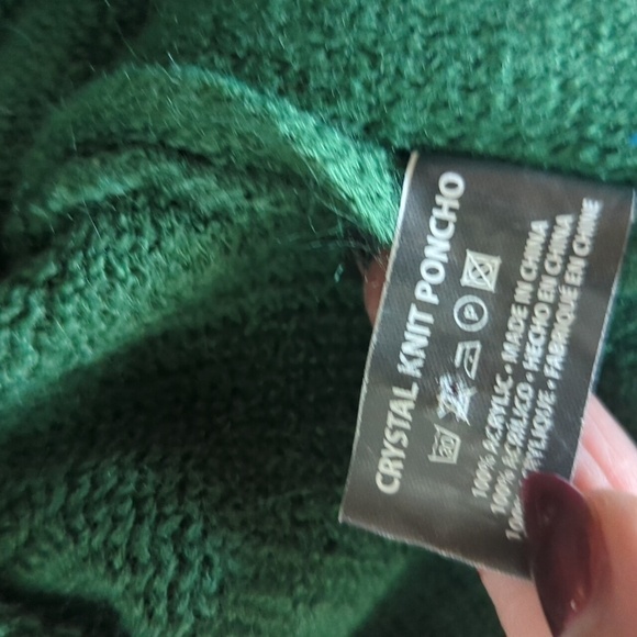 Green Bay Packers NFL Green Crystal Bling soft Knit Poncho One-size Sweater S/L - Picture 7 of 9